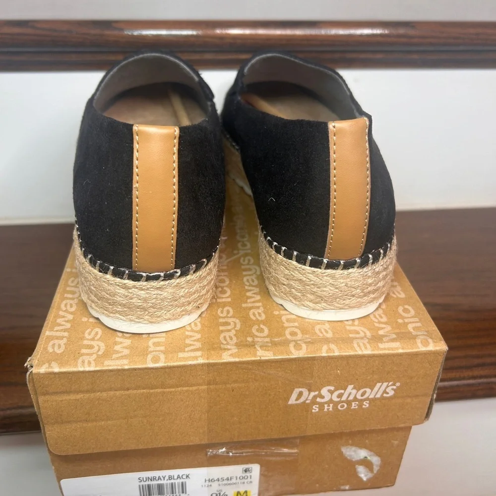 Dr. Scholl’s Women’s Sunray Espadrille Loafer Black Size 9.5 Platform Slip Ons